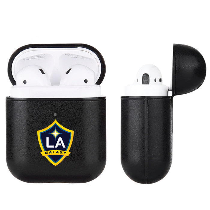 Fan Brander Black Leatherette Apple AirPod case with LA Galaxy Primary Logo