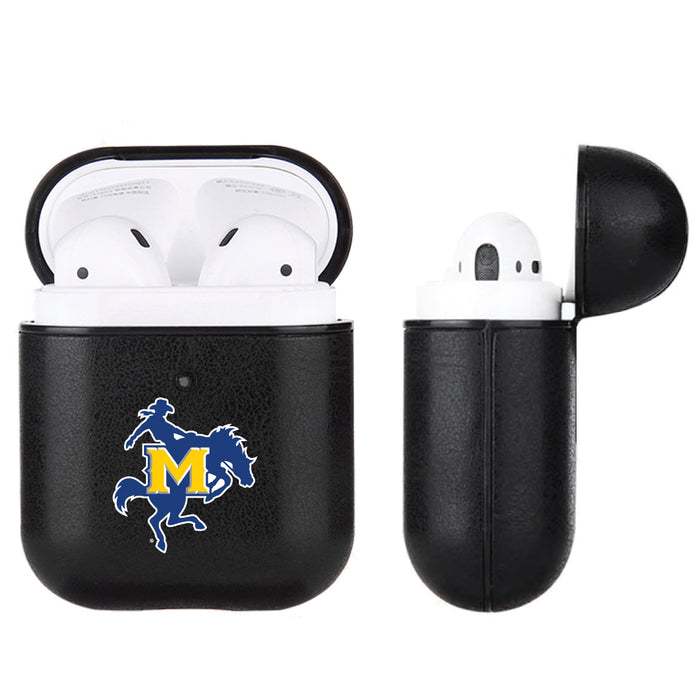 Fan Brander Black Leatherette Apple AirPod case with McNeese State Cowboys Primary Logo