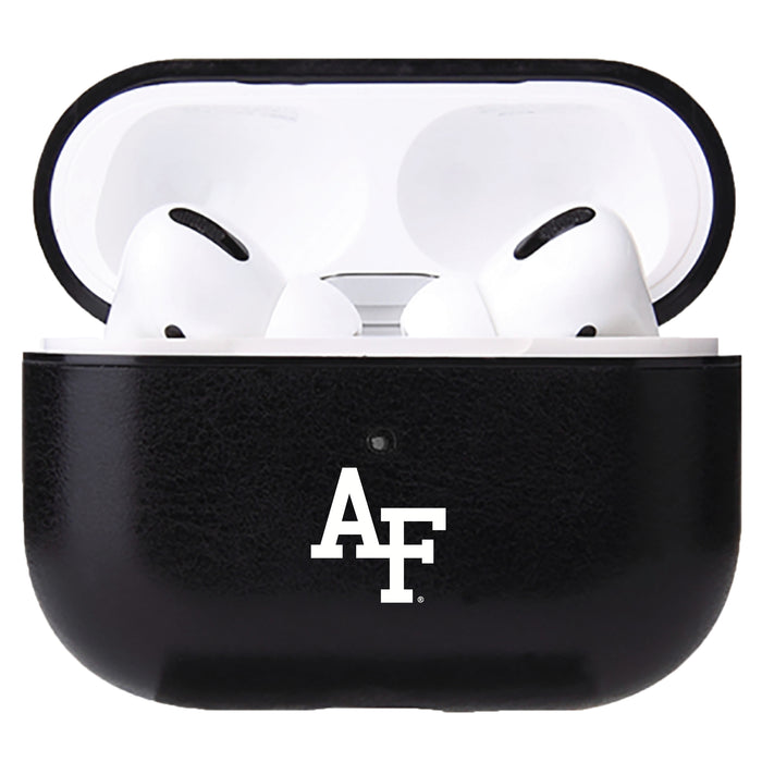 Fan Brander Black Leatherette Apple AirPod case with Airforce Falcons Primary Logo