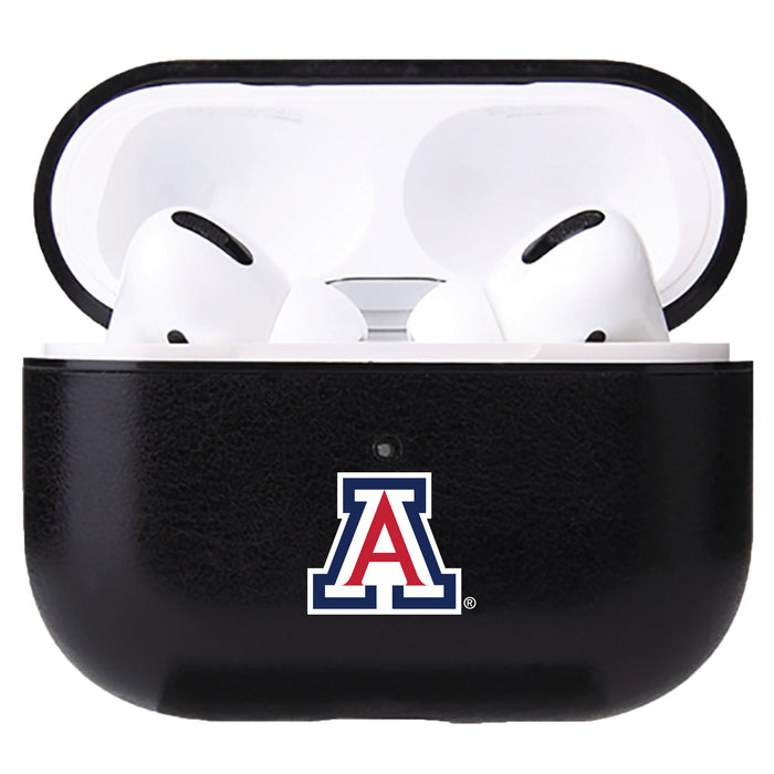 Fan Brander Black Leatherette Apple AirPod case with Arizona Wildcats Primary Logo