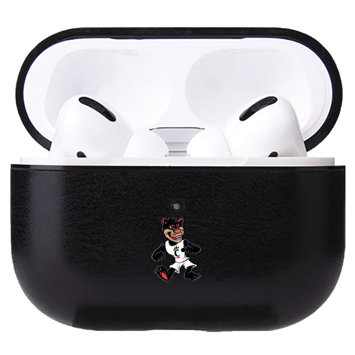 Fan Brander Black Leatherette Apple AirPod case with Cincinnati Bearcats Secondary Logo