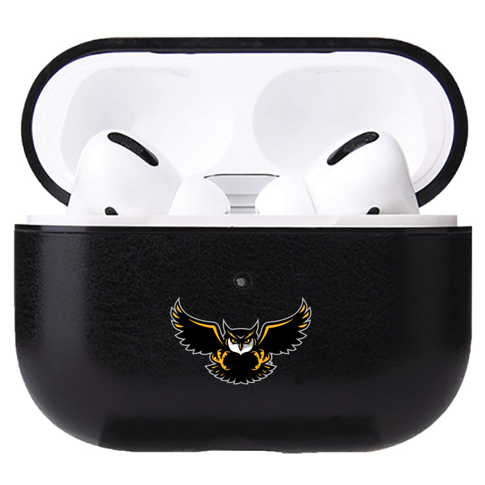Fan Brander Black Leatherette Apple AirPod case with Kennesaw State Owls Secondary Logo