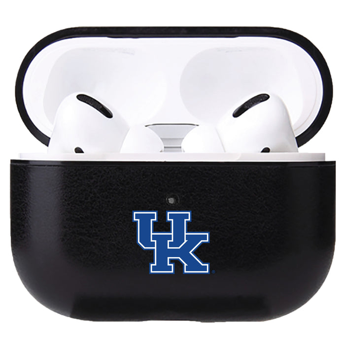 Fan Brander Black Leatherette Apple AirPod case with Kentucky Wildcats Primary Logo