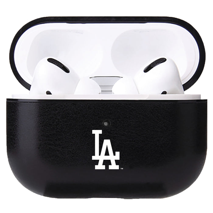 Fan Brander Black Leatherette Apple AirPod case with Los Angeles Dodgers Primary Logo