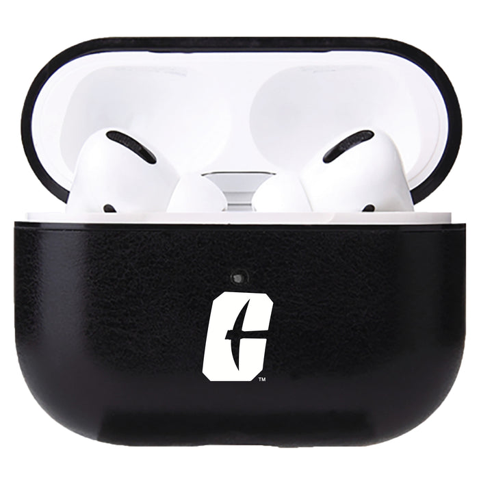 Fan Brander Black Leatherette Apple AirPod case with Charlotte 49ers Primary Logo