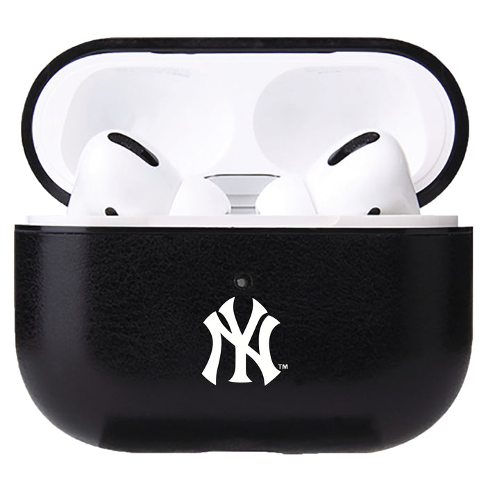 Fan Brander Black Leatherette Apple AirPod case with New York Yankees Primary Logo