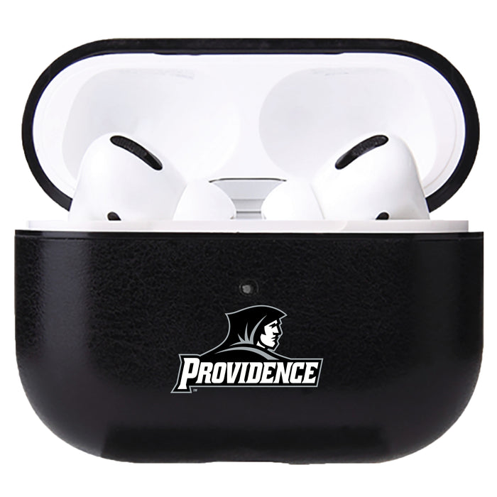 Fan Brander Black Leatherette Apple AirPod case with Providence Friars Primary Logo