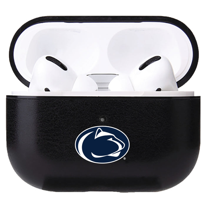 Fan Brander Black Leatherette Apple AirPod case with Penn State Nittany Lions Primary Logo
