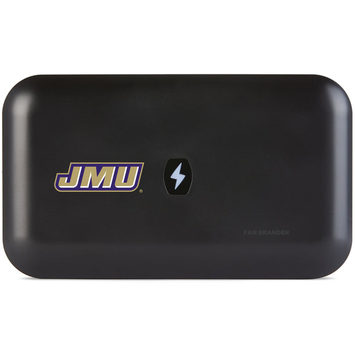 PhoneSoap UV Cleaner with James Madison Dukes Primary Logo