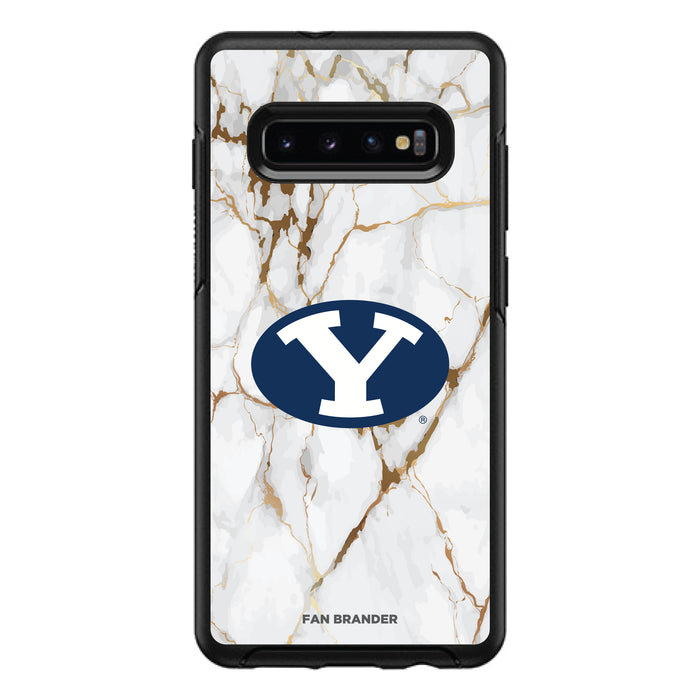 OtterBox Black Phone case with Brigham Young Cougars White Marble Design