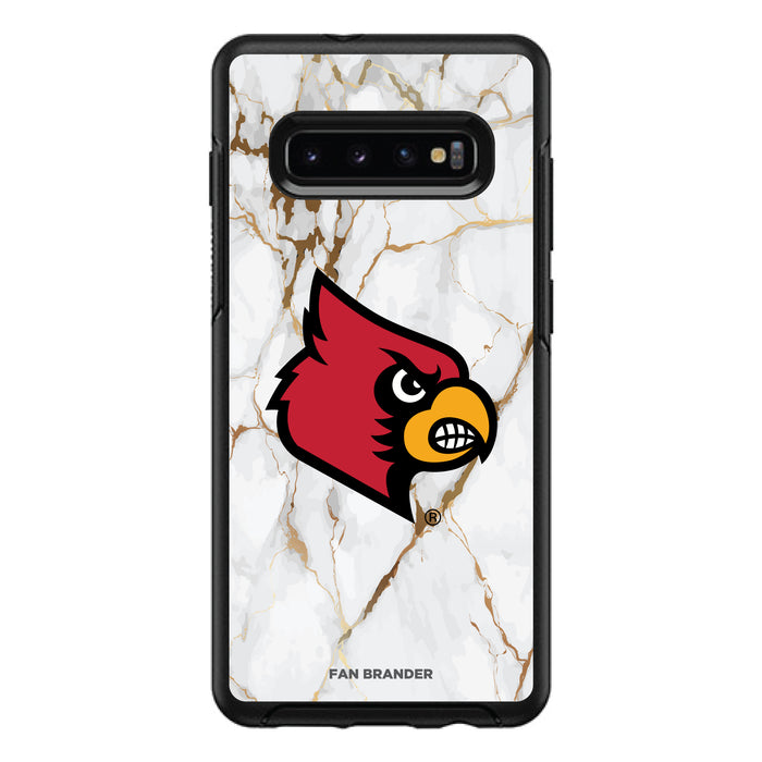OtterBox Black Phone case with Louisville Cardinals White Marble Design