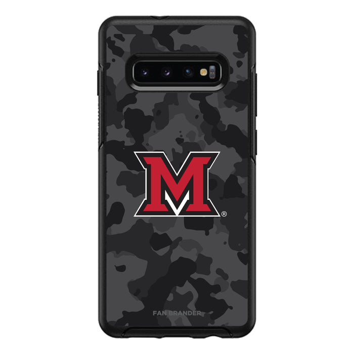 OtterBox Black Phone case with Miami University RedHawks Urban Camo Background