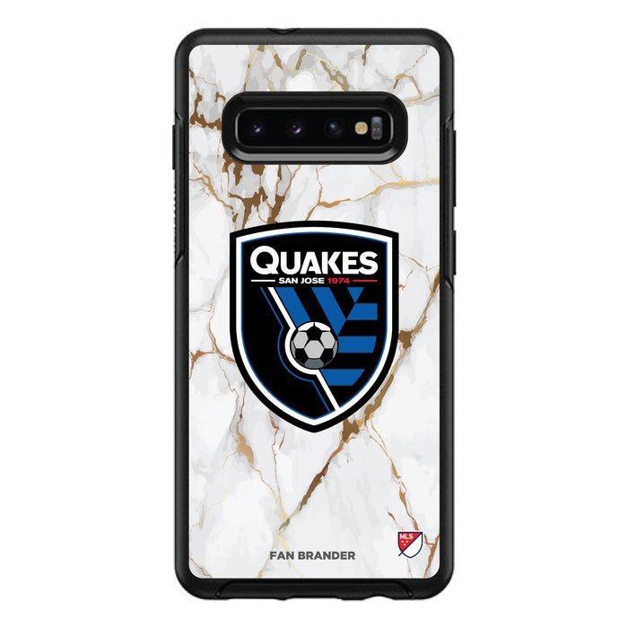 OtterBox Black Phone case with San Jose Earthquakes White Marble Design