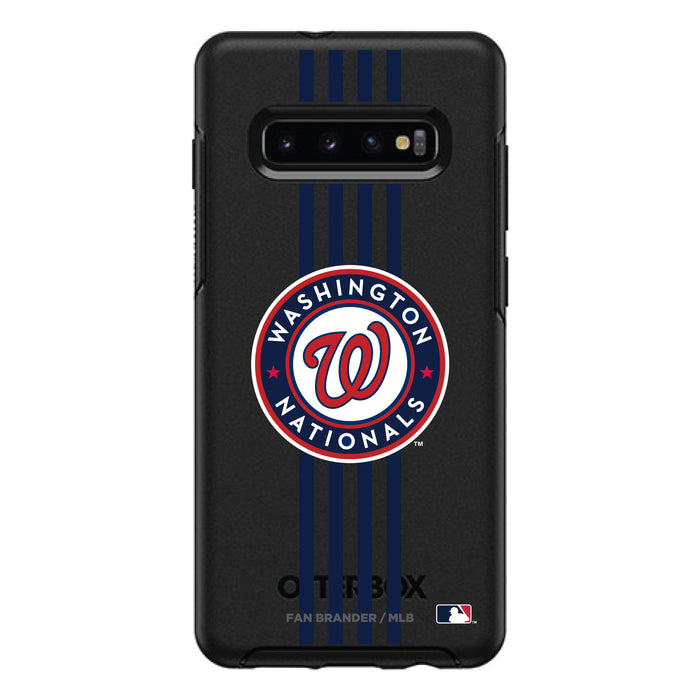 OtterBox Black Phone case with Washington Nationals Primary Logo and Vertical Stripe