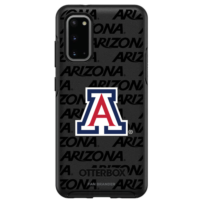 OtterBox Black Phone case with Arizona Wildcats Primary Logo on Repeating Wordmark Background