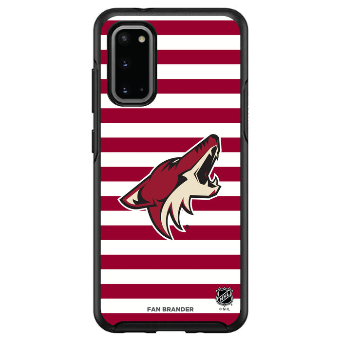 OtterBox Black Phone case with Arizona Coyotes Primary Logo and Striped Design