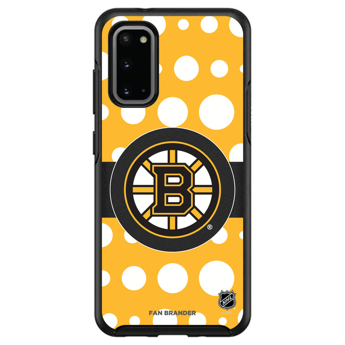 OtterBox Black Phone case with Boston Bruins Polka Dots design