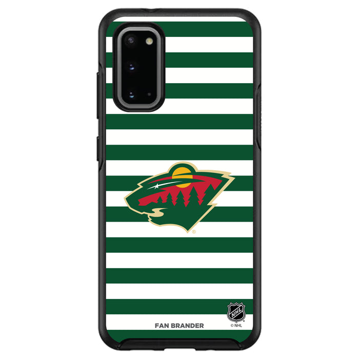 OtterBox Black Phone case with Minnesota Wild Primary Logo and Striped Design