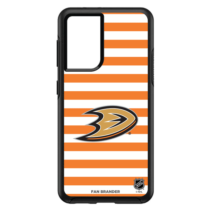 OtterBox Black Phone case with Anaheim Ducks Primary Logo and Striped Design
