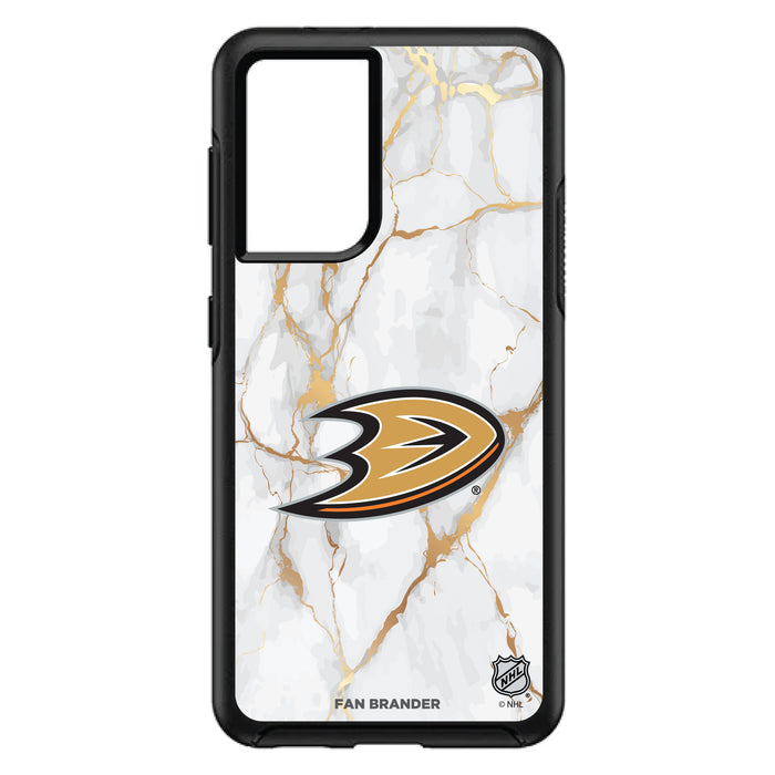 OtterBox Black Phone case with Anaheim Ducks White Marble design
