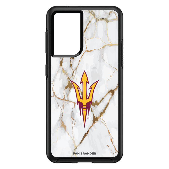 OtterBox Black Phone case with Arizona State Sun Devils White Marble Background