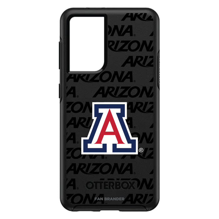 OtterBox Black Phone case with Arizona Wildcats Primary Logo on Repeating Wordmark Background