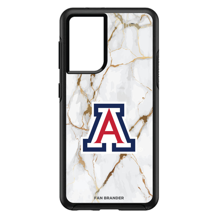 OtterBox Black Phone case with Arizona Wildcats Tide White Marble Background