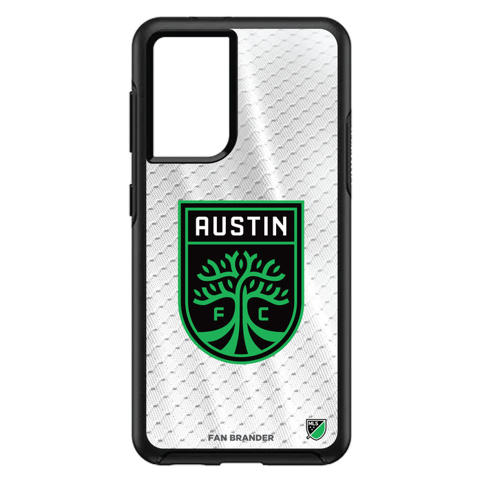 OtterBox Black Phone case with Austin FC Primary Logo on Jersey Design