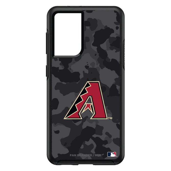 OtterBox Black Phone case with Arizona Diamondbacks Primary Logo Urban Camo background