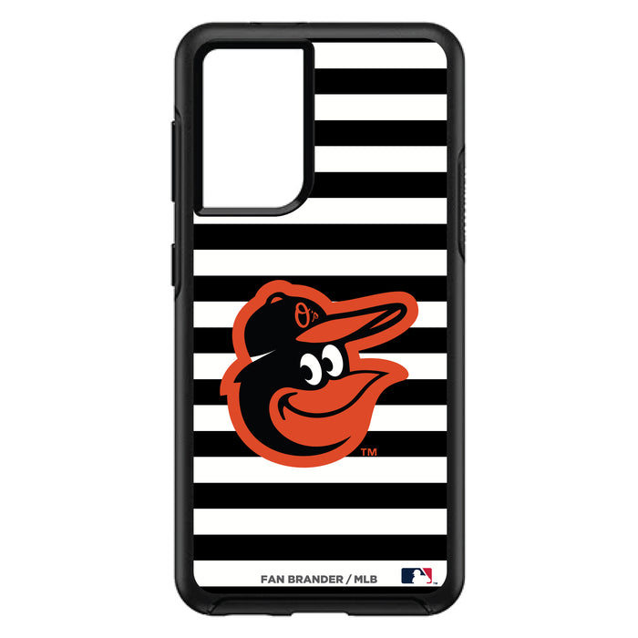 OtterBox Black Phone case with Baltimore Orioles Primary Logo and Striped Design