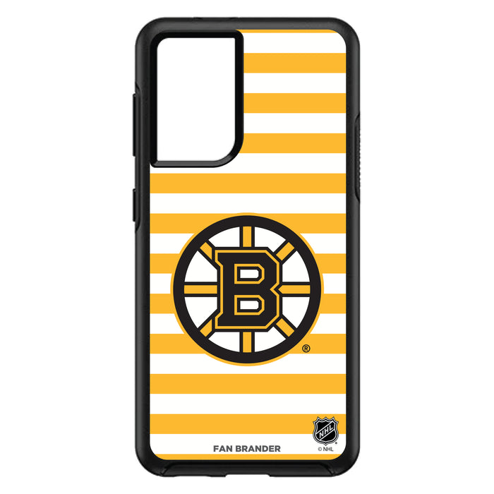 OtterBox Black Phone case with Boston Bruins Primary Logo and Striped Design