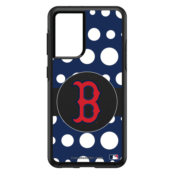 OtterBox Black Phone case with Boston Red Sox Primary Logo and Polka Dots Design