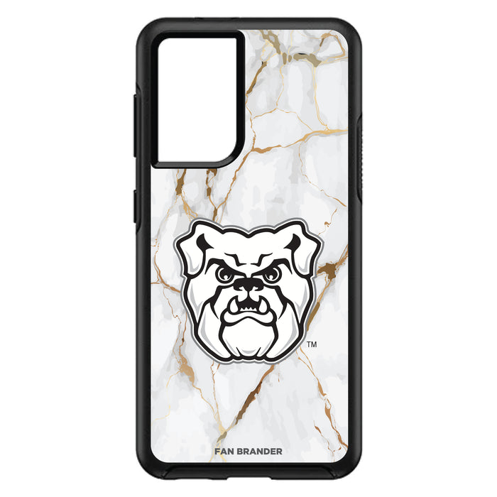 OtterBox Black Phone case with Butler Bulldogs White Marble Background