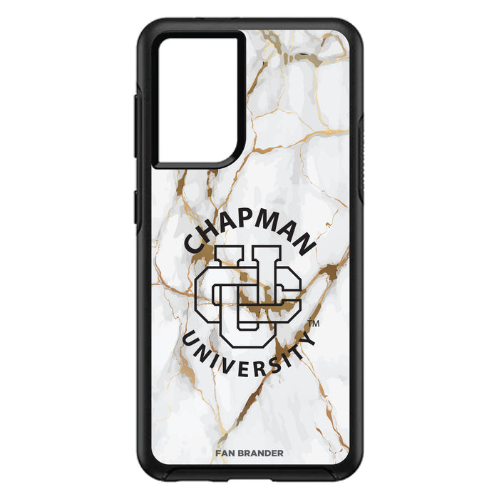 OtterBox Black Phone case with Chapman Univ Panthers Tide White Marble Background