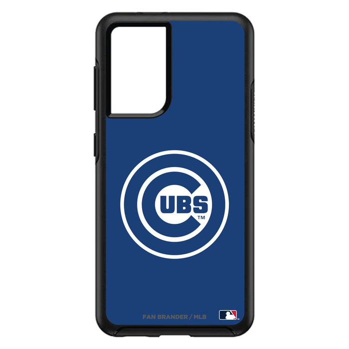 OtterBox Black Phone case with Chicago Cubs Primary Logo and Team Background