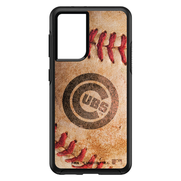 OtterBox Black Phone case with Chicago Cubs Primary Logo and Baseball Design