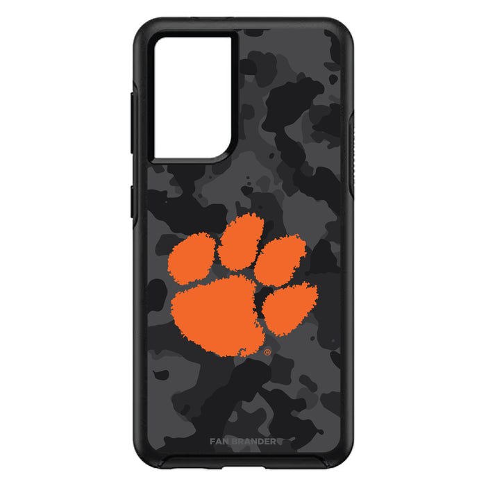 OtterBox Black Phone case with Clemson Tigers Urban Camo Background