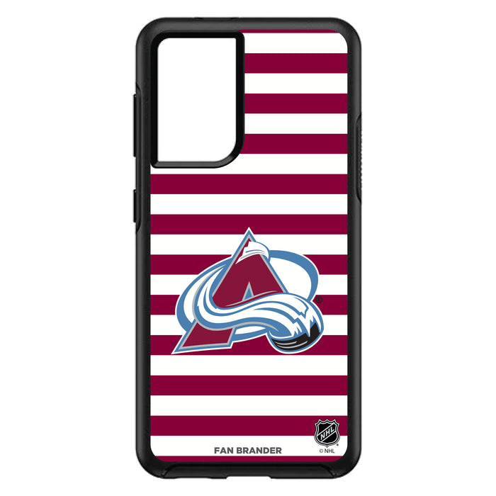 OtterBox Black Phone case with Colorado Avalanche Primary Logo and Striped Design