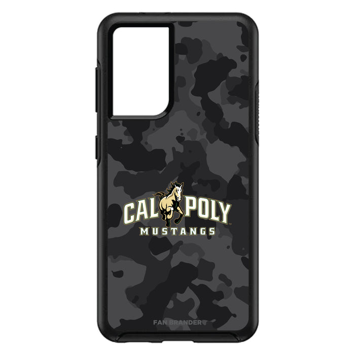 OtterBox Black Phone case with Cal Poly Mustangs Urban Camo Background