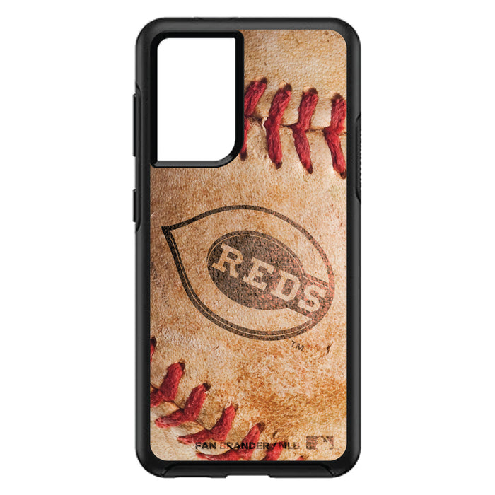 OtterBox Black Phone case with Cincinnati Reds Primary Logo and Baseball Design