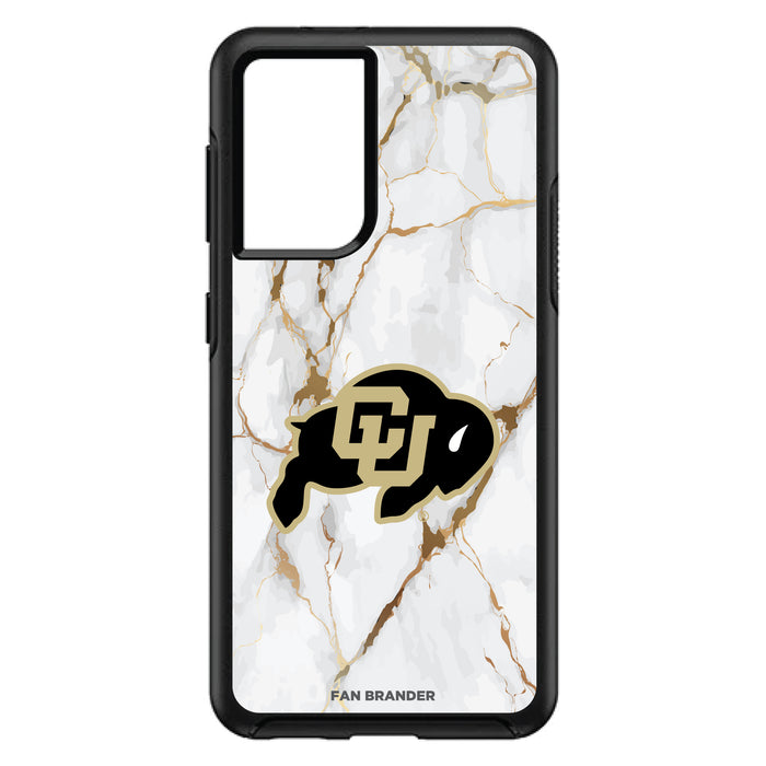 OtterBox Black Phone case with Colorado Buffaloes White Marble Background