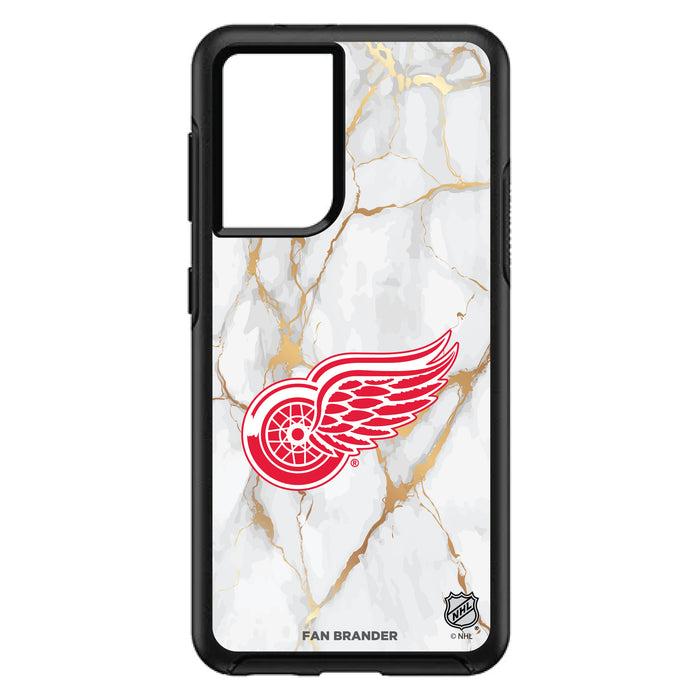 OtterBox Black Phone case with Detroit Red Wings White Marble design