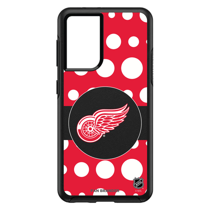 OtterBox Black Phone case with Detroit Red Wings Polka Dots design