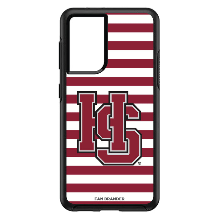 OtterBox Black Phone case with Hampden Sydney Tide Primary Logo and Striped Design