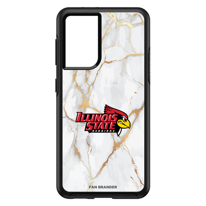 OtterBox Black Phone case with Illinois State Redbirds White Marble Background