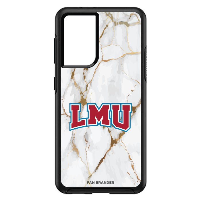 OtterBox Black Phone case with Loyola Marymount University Lions Tide White Marble Background