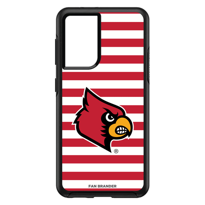 OtterBox Black Phone case with Louisville Cardinals Tide Primary Logo and Striped Design