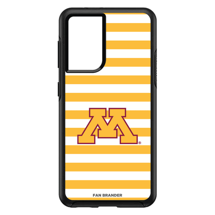 OtterBox Black Phone case with Minnesota Golden Gophers Tide Primary Logo and Striped Design