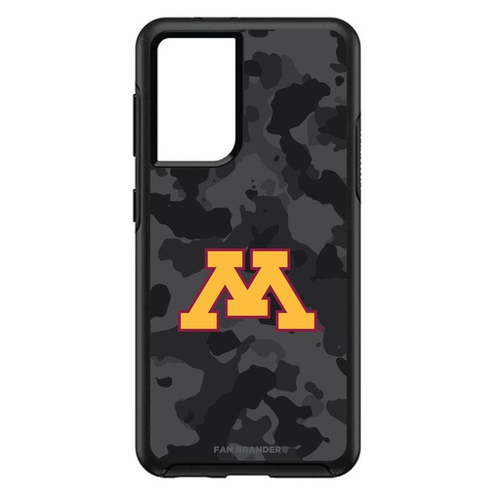 OtterBox Black Phone case with Minnesota Golden Gophers Urban Camo Background