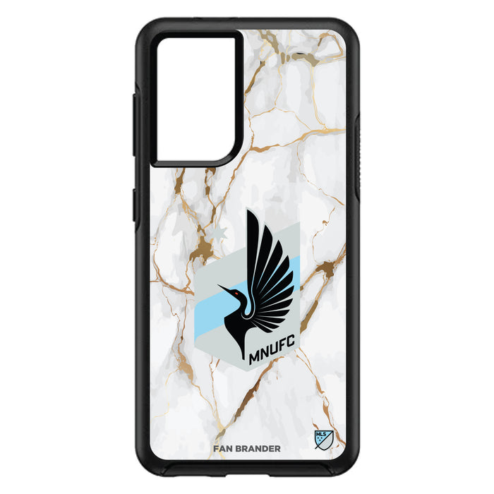OtterBox Black Phone case with Minnesota United FC White Marble Design